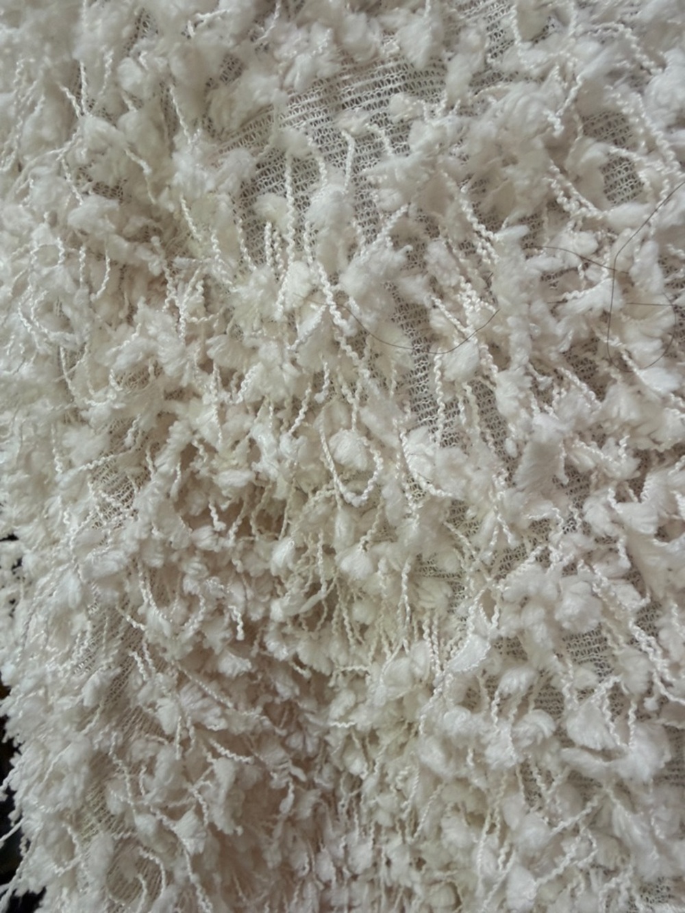 Open-Front Cream Textured Teddy Jacket - Picture 2 of 4